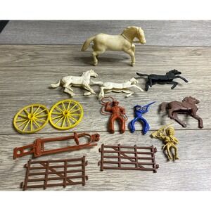 Vintage MPC Marx  1960's Cowboys & Indians‎ Plastic Horses Lot